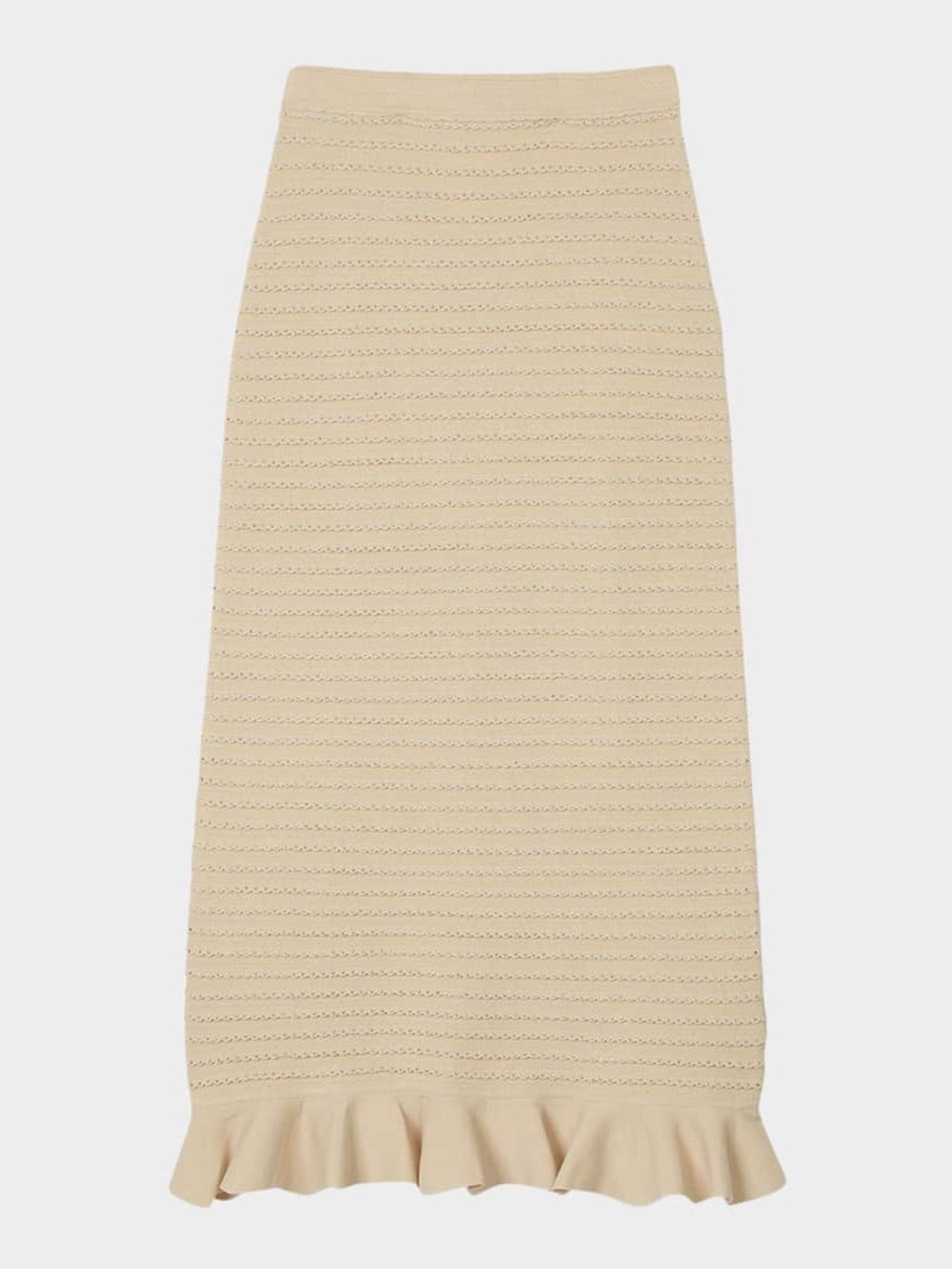 Sandro Marveilleuse Embellished Knit Maxi Skirt in Beige